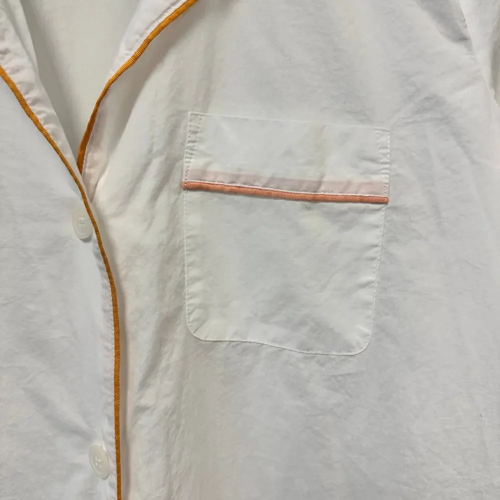 Madewell White Button Down Poplin Bedtime Nightshirt Preppy Coastal Grandma Airy